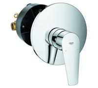 Ensemble de mélangeur de douche à levier unique, finition chrome, montage mural encastré, cartouche en céramique de 46 mm