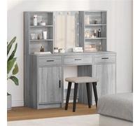Ensemble de meuble de coiffeuse 3 pièces Bois d ingénierie gris Sonoma Gris G