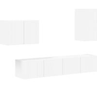 Ensemble de meuble TV mural 4 pcs Blanc Bois d'ingénierie