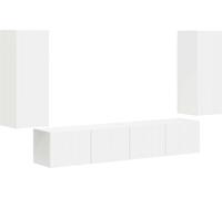 Ensemble de meuble TV mural 4 pcs Blanc Bois d'ingénierie