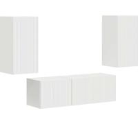 Ensemble de meuble TV mural 4 pcs Blanc Bois d'ingénierie