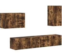 Ensemble de meuble TV mural 4 pcs Chêne fumé Bois d'ingénierie