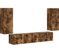 Ensemble de meuble TV mural 4 pcs Chêne fumé Bois d'ingénierie