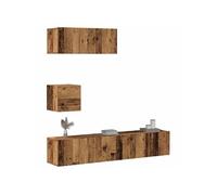vidaXL Ensemble meuble TV mural 4 pièces Vieux bois – Bois d'ingénierie