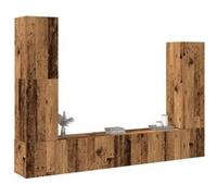 Ensemble de meuble TV mural 4 pcs vieux bois bois d ingénierie G