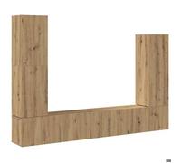 Ensemble de meuble TV mural 4 pièces - vidaXL - rangement TV salon - bois d'ingénierie - chêne artisanal - 30 5 x 30 x 110 cm{xfj15i