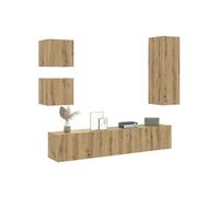 vidaXL Ensemble de meuble TV mural 5 pcs chêne artisanal