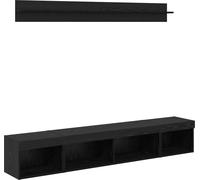 Ensemble de meuble TV mural 5 pcs Chêne noir Bois d'ingénierie