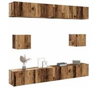 vidaXL Ensemble de meuble TV mural 6 pcs vieux bois bois d'ingénierie Marron