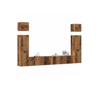 Ensemble de meuble TV mural 6 pcs vieux bois bois d'ingénierie 3329141