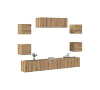 Ensemble de meuble TV mural 7 pcs chêne artisanal, meuble TV, meuble multimédia, console TV, meuble hifi, centre de 3329210