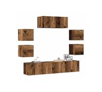 Ensemble de meuble TV mural 7 pcs vieux bois bois d ingénierie