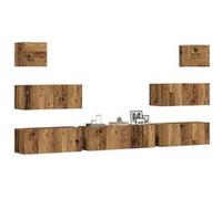 Ensemble de meuble TV mural 7 pcs vieux bois bois d ingénierie