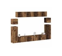Ensemble de meuble TV mural 8 pcs vieux bois bois d ingénierie Marron G