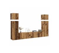 Ensemble de meuble TV mural 8 pcs vieux bois bois d ingénierie