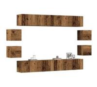 Ensemble de meuble TV mural 8 pcs vieux bois bois d ingénierie Marron G