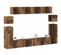 Ensemble de meuble TV mural 8 pcs vieux bois bois d ingénierie Marron G