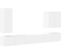 Ensemble de meuble TV mural Montage mural 6 pcs Blanc