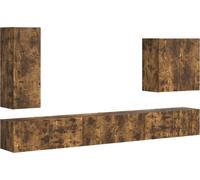 Ensemble de meuble TV mural Montage mural 6 pcs Chêne fumé