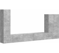 Ensemble de meuble TV mural Montage mural 6 pcs Gris béton