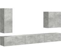 Ensemble de meuble TV mural Montage mural 6 pcs Gris béton