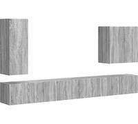 Ensemble de meuble TV mural Montage mural 6 pcs Gris Sonoma
