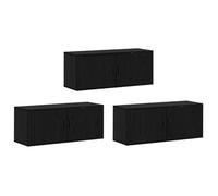 Ensemble de meuble TV mural - vidaXL - Chêne noir - Bois d'ingénierie - 100x34,5x40 cm - 6 portes - 6 étagères