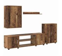 Ensemble de meuble TV - vidaXL - 4 pièces - Bois d'ingénierie - 140x40x33 cm - Bois Ancien - Montage mural