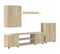 vidaXL Ensemble meuble TV 4 pièces Chêne Sonoma 140x40x33 cm Bois d'ingénierie Montage mural