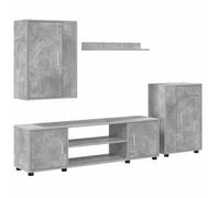 vidaXL Ensemble Meuble TV Gris béton Bois d'ingénierie