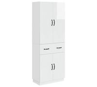 Ensemble de Meubles 2 pcs Blanc brillant Bois d'ingénierie