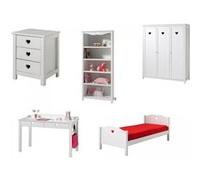 Ensemble de meubles Amori armoire 3 portes et bibliotheque Rouge G
