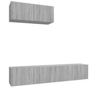 Helloshop26 Ensemble meuble TV mural - Gris
