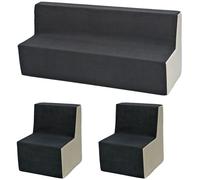 Ensemble De Meubles Chambre Enfant: 2xfauteuil+Canap Gris-Beige