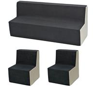 Ensemble De Meubles Chambre Enfant: 2xfauteuil+Canap Gris-Beige