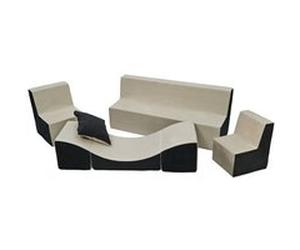 Ensemble de meubles chambre enfant: 2xfauteuil+canapé+pouf beige-gris Gris G
