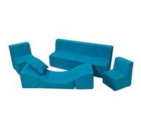 Ensemble de meubles chambre enfant: 2xfauteuil+canapé+pouf bleu Multicolore G