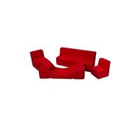 Ensemble de meubles chambre enfant: 2xfauteuil+canapé+pouf rouge