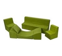 Ensemble de meubles chambre enfant: 2xfauteuil+canapé+pouf vert Vert G