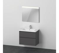 Ensemble de meubles D-Neo, lavabo de meuble avec meuble sous-lavabo mural et miroir LED, 800x2000mm, DE011304949, Couleur: Décor graphite mat