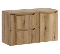 Ensemble de meubles de 100 cm de large comprenant un plan de travail et une armoire avec panier à linge