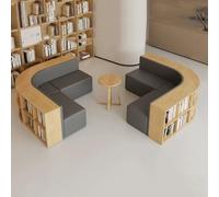 Ensemble de meubles de bibliothèque modulaire - Bibliothèque, tabouret de canapé et table basse de rangement for zone d'attente, coin de lecture ou zone de réception - Design peu encombrant(B)