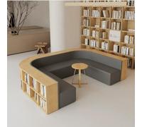 Ensemble de meubles de bibliothèque modulaire - Bibliothèque, tabouret de canapé et table basse de rangement for zone d'attente, coin de lecture ou zone de réception - Design peu encombrant(D)