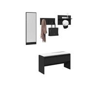 vidaXL Ensemble de meubles de couloir 4 pcs noir bois d'ingénierie