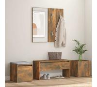vidaXL Ensemble de meubles de couloir Chêne fumé Bois d'ingénierie Marron