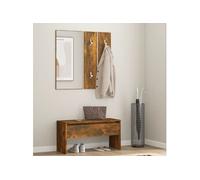 vidaXL Ensemble mobilier couloir - Chêne fumé