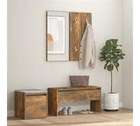 Ensemble de meubles de couloir Chêne fumé Bois d ingénierie chêne G