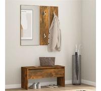 vidaXL Ensemble mobilier couloir - Chêne fumé