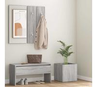 vidaXL Garderobe set bewerkt hout grijs sonoma eikenkleurig3120198 Gris G