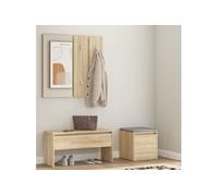 vidaXL Ensemble de Meubles de Couloir Banc d'Entrée Siège Panneau de Portemanteau Meuble de Rangement Intérieur Chêne Sonoma 3082047